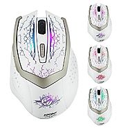 SROCKER G600S 2.4GHz Wireless Silent Click Rechargeable Professional Gaming Mouse/Mice Optical Breathing LED Mouse wi...