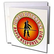 Russ Billington Designs - Rapid Response Unit Badge for Zombie Outbreaks - 12 Greeting Cards with envelopes (gc_22080...