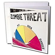 Zombie Threat sign, Store, Portland, Oregon, USA - Greeting Card, 6 x 6 inches, single (gc_146377_5)