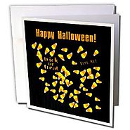 Beverly Turner Halloween Design - Candy Corn, Trick or Treat, Bite Me, Halloween - 1 Greeting Card with envelope (gc_...