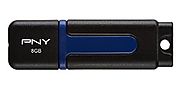 PNY Attache 8 GB USB 2.0 Flash Drive P-FD8GBATT2-EF (Black/Blue)