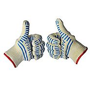 Proteove Oven Gloves-withstand Heat up to 662°F - Five Fingers Heatproof Oven Gloves Set - Use As Oven Mitt, Pot Hold...