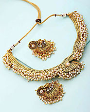 Necklace Set Studded With Pearl Beads Bunch by Voylla