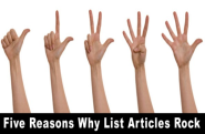 Five Reasons Why List Articles Rock