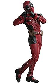 Dead Cosplay Pool Wade Costume Jumpsuit PU Outfit with Helmet Belt Boots Adult