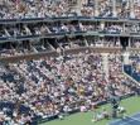 Move down to the lower section of Arthur Ashe Stadium (shady version)