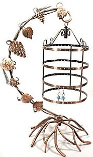 Bejeweled Display® Antique Birdcage Jewelry Tree Earring Holder Necklace Organizer Display in 2 Colors (Copper)