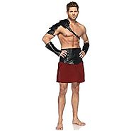GSG Gladiator Costume Men Adult Greek Warrior Roman Spartan Halloween Dress