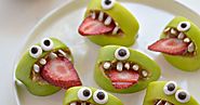 DIY Halloween Monster Apple Bites Recipe from Fork and... (TrueBlueMeAndYou: DIYs for Creative People)