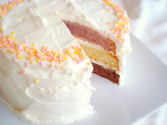 Neapolitan Cake with Whipped Cream Frosting