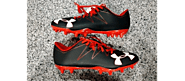 Under Armor Nitro Football Cleats Black Red Low Men’s Size 14