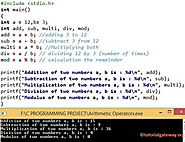 Arithmetic Operators in C