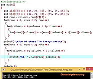 Two Dimensional Array in C Programming