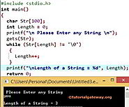 C Program to Find Length of a String