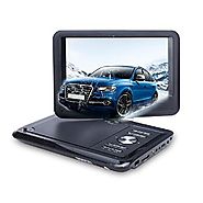 NAVISKAUTO 9 Inch Portable DVD/CD/MP3 Player USB/SD Card Reader with 5 Hour Built-In Rechargeable Battery, 270° Swive...