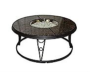 Outdoor Greatroom Granite 42 Inch Round Gas Fire Pit Table