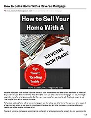 Reverse Mortgage and Home Selling