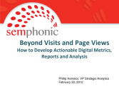 Beyond Visits and Page Views: How to Develop Actionable Web Metrics, Reports, and Analysis