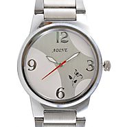 Adine Admirable Silver Round Dial Analog Display Watch