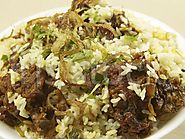 mutton biriyani kerala style with onion raitha