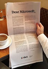 Slack took out a full-page ad in the New York Times to welcome its new competitor, Microsoft