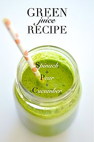 Green Juice Recipe // Spinach, Pear, and Cucumber