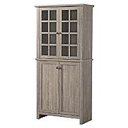 Homestar 2 Door Glass Storage Cabinet in Reclaimed Wood