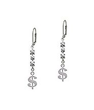 Rounded Dollar Sign Crystal Madison Earrings