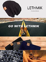 LETHMIK Functional Slouchy Beanie Unisex Skully Hat Warm Infinity Scarf in 3 Colors