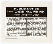 Texas serves as the public notice for the inclusion of Constitutional Amendment Number 7 in the 1972 General Election.