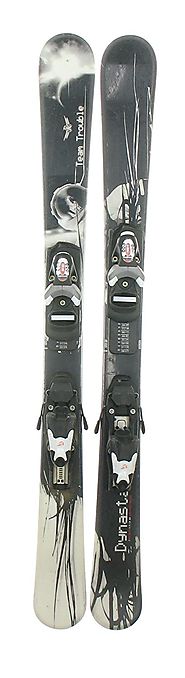 Used 09 Dynastar Team Trouble Twin Tip Kid's Snow Skis with Team 4 Binding A