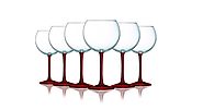 Red Balloon Wine Glass with Beautiful Fun Colored Stems - 20 oz. set of 6