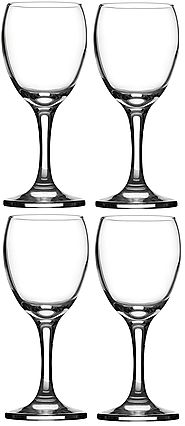 Circleware Red/white Wine Glasses Set on Glass Stem, 8 Ounce, Set of 4, Limited Edition Glassware