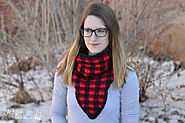 Crochet Plaid Triangle Cowl - Whistle and Ivy