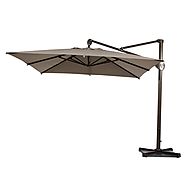 Abba Patio Rectangular Cantilever Umbrella with Cross Base and Storage Cover, 10 Feet