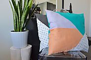 Scrap Fabric Geometric Pillow DIY - angean