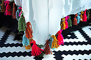 DIY yarn tassel duvet blanket