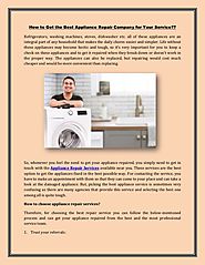 Tips for hiring an appliance repair service