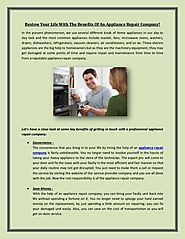 Benefits of hiring an appliance repair company