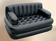 Air Sofa Cum Bed- Inflatable velvet leather Lounge