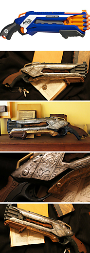 Custom Painted Nerf Gun, Steampunk or Gothic Victorian Shotgun, Vampire or Werewolf Hunter, like in The Order 1886 or...