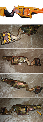 NERF handpainted 2169 LawBringer blaster STEAMPUNK dOOMLANDS zOMbiE sTRikE GUN