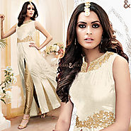 Comely Off White Front Buttons With Slit Silk Latest Fashion Suit