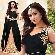 Aesthetic Black Asymmetrical Georgette Indo Western Salwar Kameez