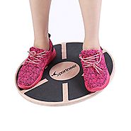 Sportneer Wooden Balance Board for Exercise, Gym, Sport Performance Enhancement, Rehab, Training