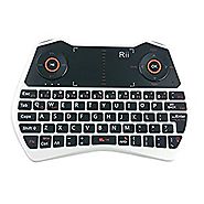 Rii Mini i28 2.4 GHz Wireless Remote Mouse Voice Keyboard for Laptop, PC, Smart TV, White (mwk28)