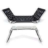 iClever Portable Folding Keyboard, Ultra Slim Wireless Bluetooth Keyboard with Carry Pouch, Pocket Size, Aluminum All...