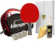 Killerspin Table Tennis All in One Bundle; Ping Pong Paddle, Bag; Balls & Rubber Cleaning Spray