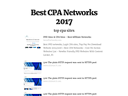 Best CPA Networks 2017