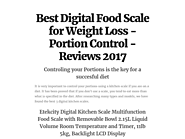 Best Digital Food Scale for Weight Loss - Portion Control - Reviews 2017